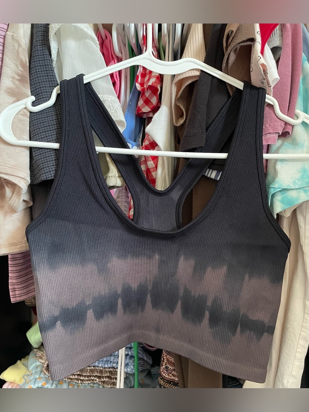 Offline By Aerie Black Ribbed Racerback Crop Tank